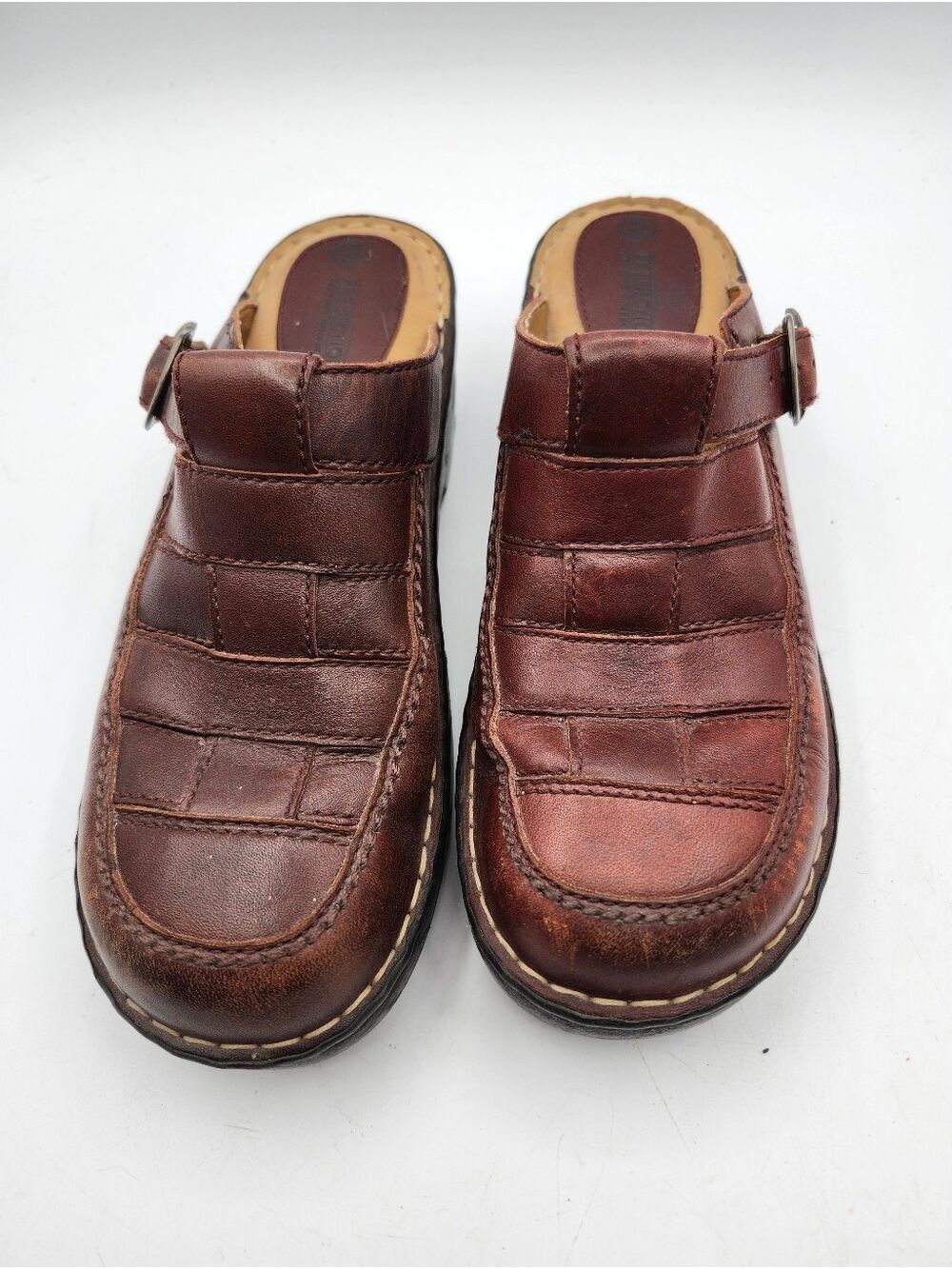 Predictions Women's Brown Leather Slip-On Mules